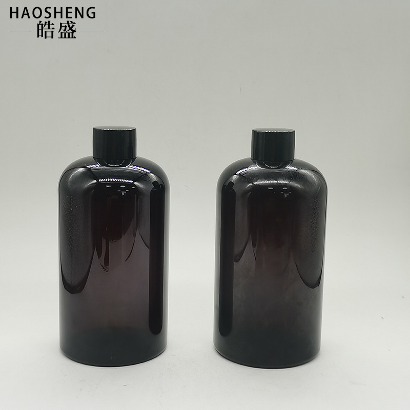 24歯PETブラウンローションボトル350ML400ML450MLシャンプーシャワージェルボトルボディローションプレスボトル|undefined