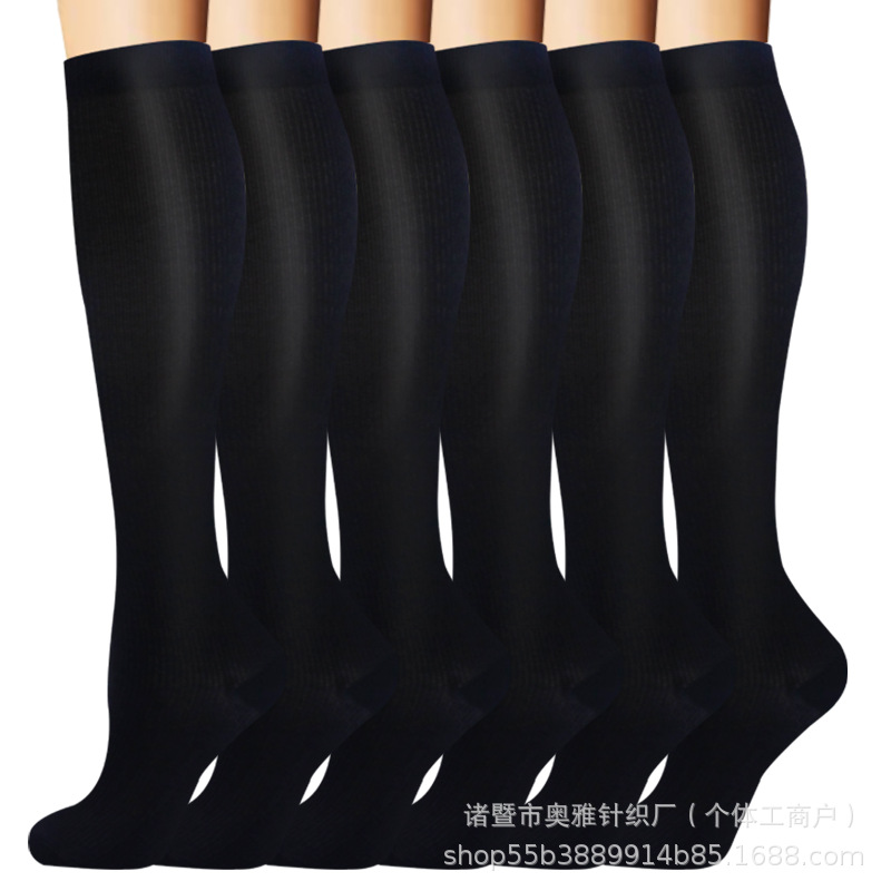 국경 양말 스포츠 종아리 양말 땀 흡수성 통기성 압축 양말 다리 스포츠 양말