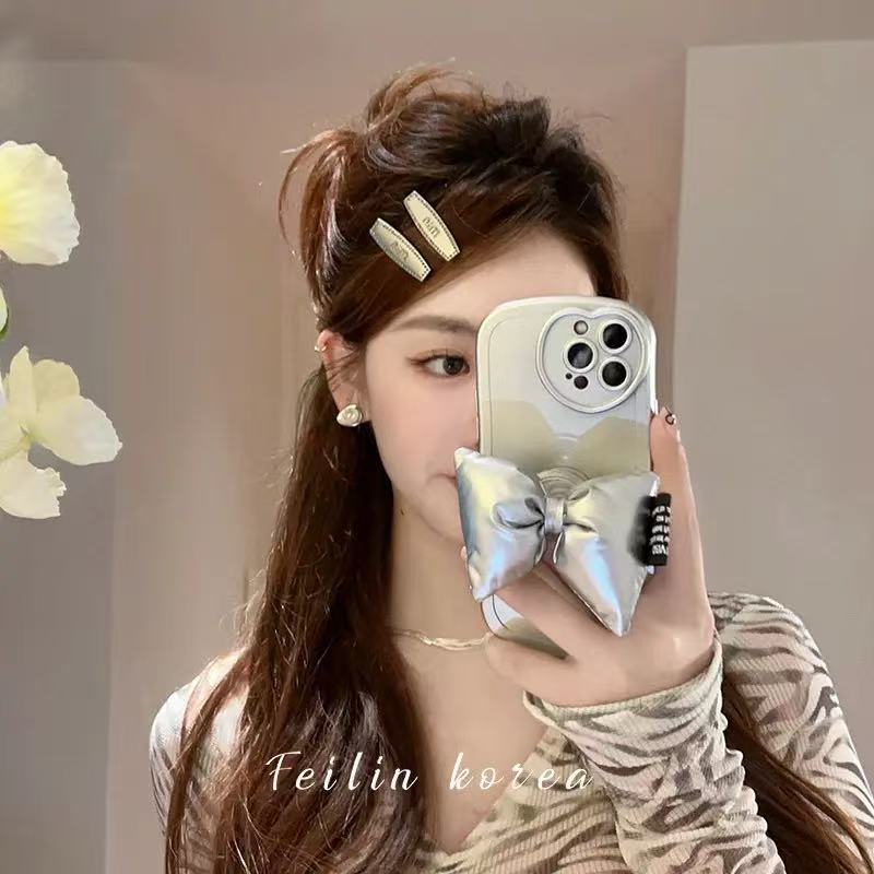 韓国ミュウ風ダイヤモンドヘアピン、ネットセレブと同じスタイルのレターサイドクリップ、ガーリーラインストーン前髪クリップ|undefined