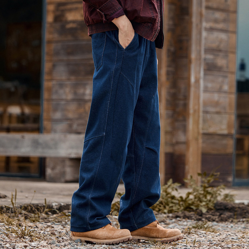 American Retro Heavyweight 40-Count Knit Sweatpants for Men, 2026 Spring New Straight-Leg Men's Pants, Loose Casual Pants