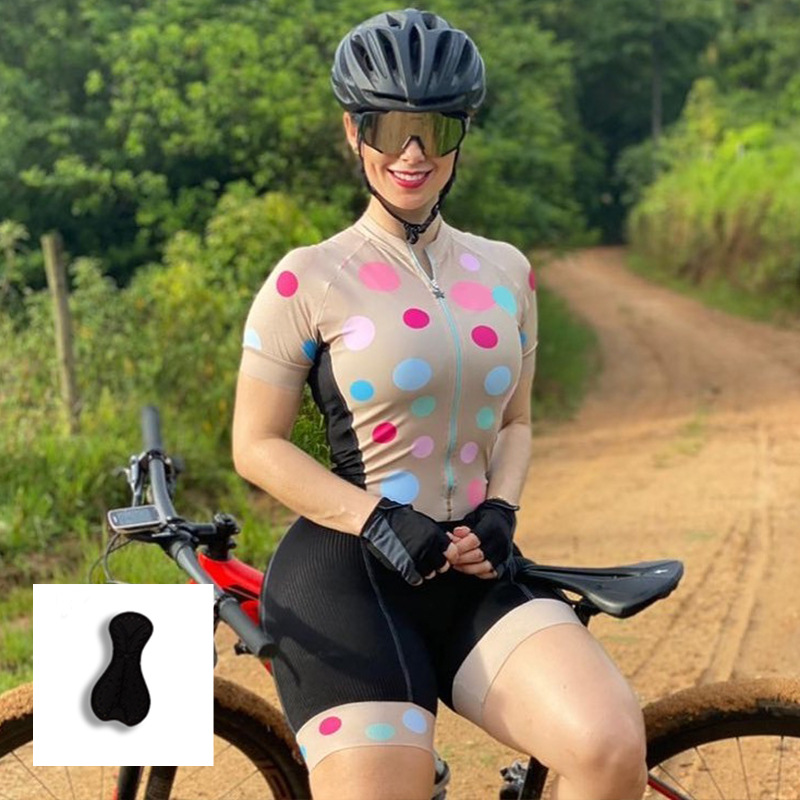 Professional Bicycle Jumpsuit Summer Women's Short-sleeved Mountain Bike Road Bike Slim-fit Comfortable Riding Suit
