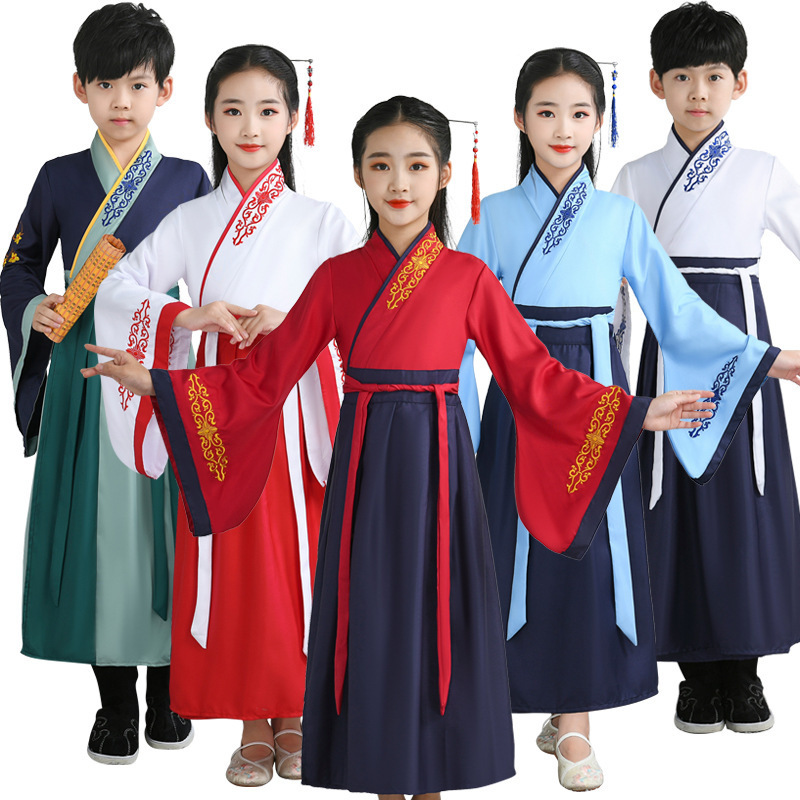 June 1 Children's Day Hanfu Chinese Studies Three-character Sutra Dizi Gui Costume Chinese Style Costume for Opening Ceremony of Boys and Girls