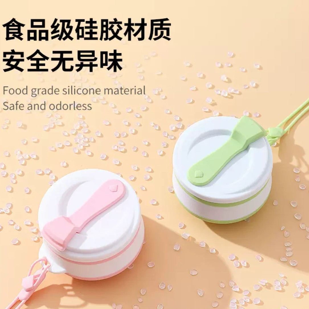 Taza plegable de silicona portátil transfronteriza de gran capacidad de viaje de negocios acampando taza de café de mano taza de jugo de viaje taza de enjuague bucal