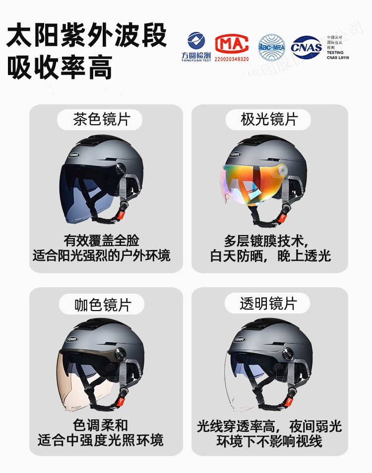 Applicable to YEMA New National Standard 3C Certified Electric Motorcycle Helmet Men and Women Summer Half Helmet Universal Four Seasons