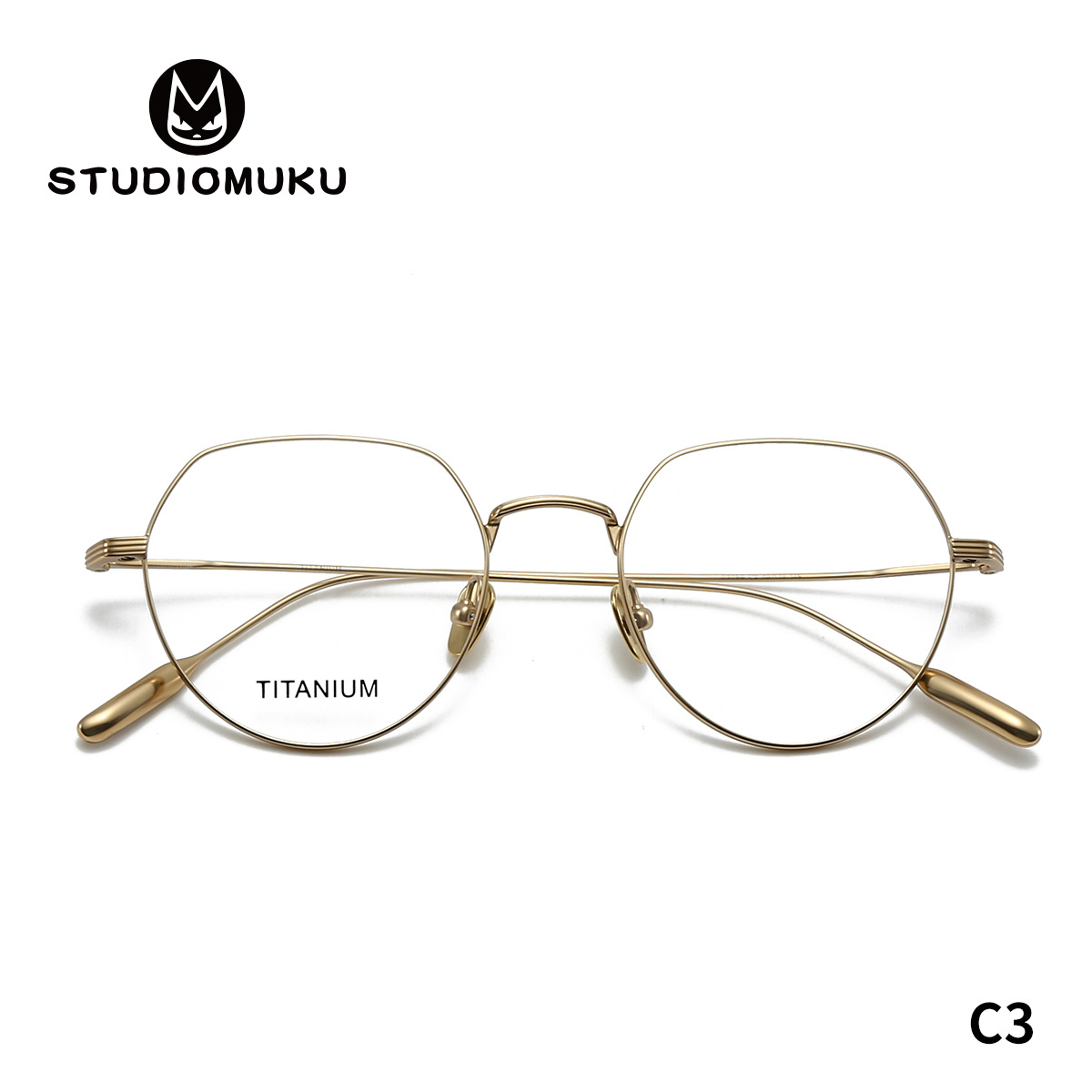STUDIOMUKU gafas de madera superligera y cómoda poligonal marco de gafas de mujer temperamento abierto cuelga marco de gafas de hombre