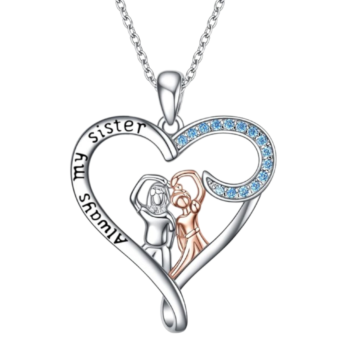 ¡Oferta! Nuevo collar con colgante elegante y hermoso de "Hermanas Amor", exquisita joyería para dama._voghion.com