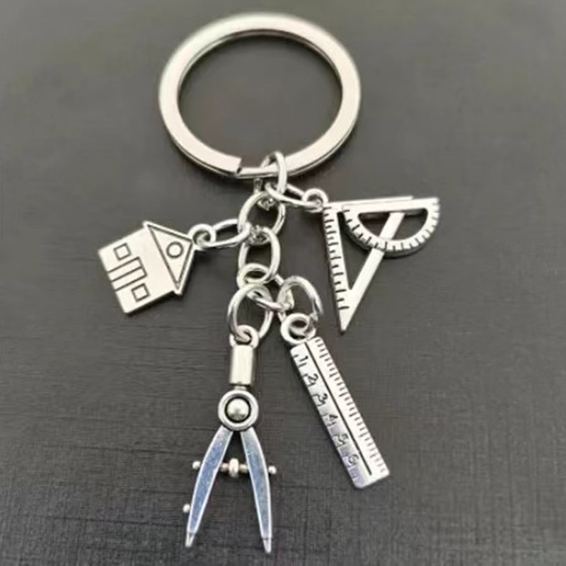 Room Compass Ruler Triangle Ruler Architect Key Chain Architect Designer Peripheral Gift Key Chain