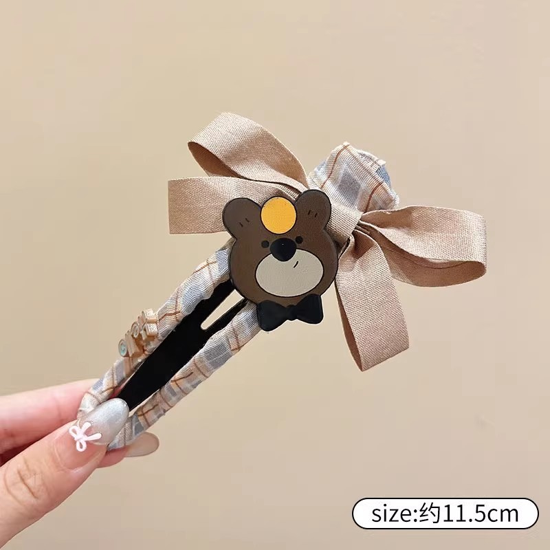 韩系格纹撞色蝴蝶结鸭嘴夹女2025新款爆款高级感气质后脑勺盘发夹|undefined