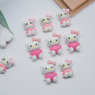 Sanrio Kitty Cat Mini Resin Accessories Nail Wearing Nail Earrings Handmade Diy Creative Creative