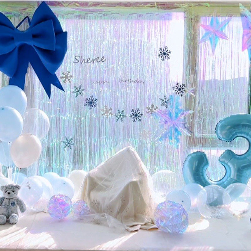 Laser Star Garland Decorations For Valentine's Day New Year's Eve Annual Meeting Birthday Party Supplies Mall Hanging Items_voghion.com
