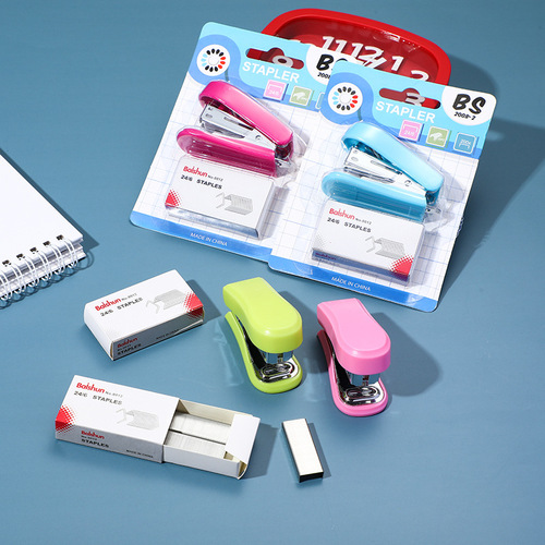Wholesale stapler primary school student stationery gift stapler cross-border set cartoon style office mini stapler