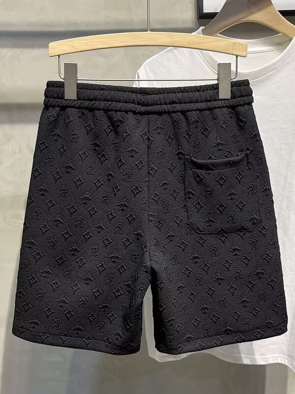 Short décontracté ample pour homme, style fin et tendance, couleur unie, jacquard cinq points, idéal pour l'été._voghion.com