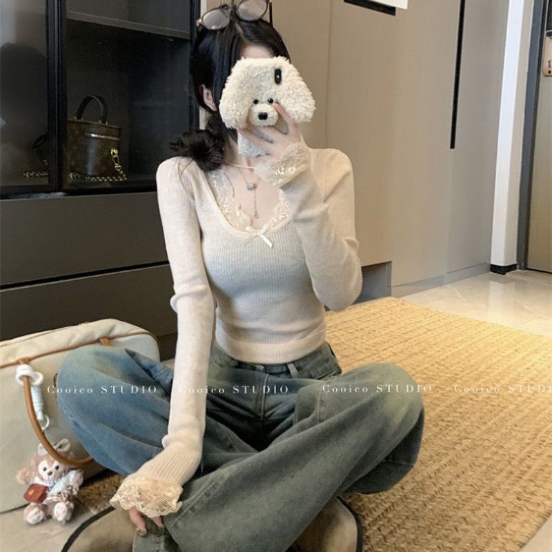 Sexy knitted long-sleeve