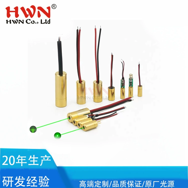 Зеленый свет Лазерный модуль 520 нм 4,0-точечная лазерная головка 6,0 лазерный луч для позиционирования с поперечными линиями