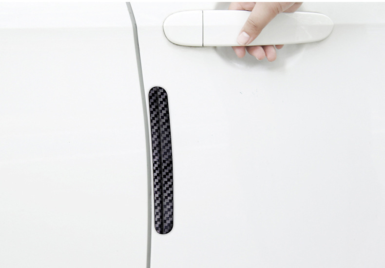New Product 4-Pack Car Door Anti-Collision Strips Carbon Fiber Texture Door Opening Anti-Scratch Protection Car Rearview Mirror Anti-Collision Glue