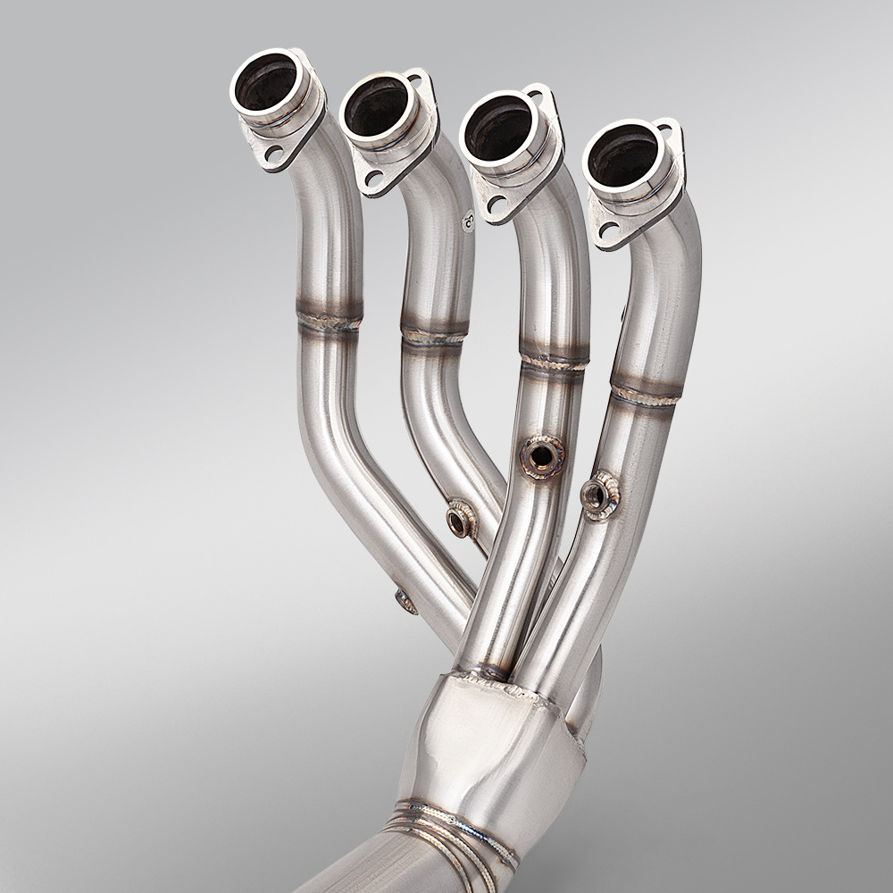 Suitable for modification of the Qianjiang Sai 800RS motorcycle. Stainless steel split front exhaust pipe connects to the original rear section