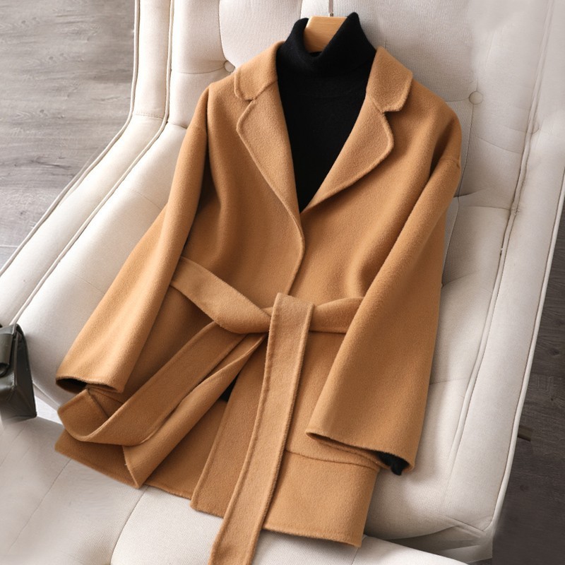 Woolen double-sided short elegant woolen coat