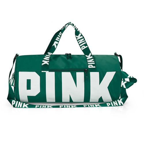 Cross-border new PINK printed sports and fitness bag, portable shoulder training bag, large capacity short-distance travel bag, dropshipping