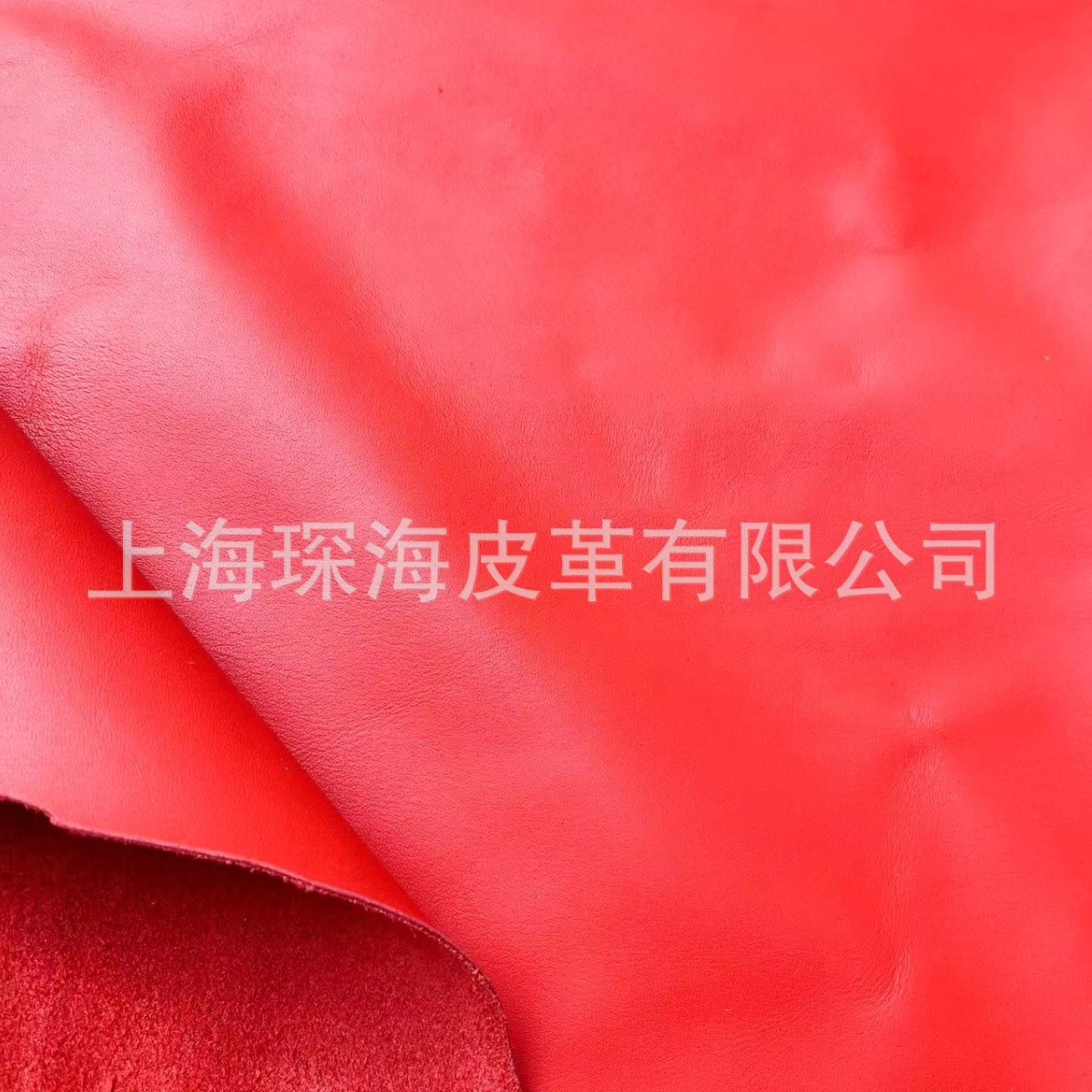 纳帕皮 头层牛皮 皮革皮料 牛皮面料 软牛皮  红色