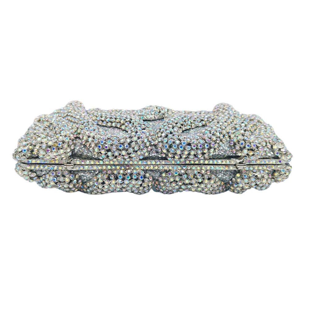 Túi xách tay nữ đính đá rhinestone lấp lánh dự tiệc — Vàng AB, Bạc AB, Đế vàng kim cương, Cá tính đặt làm chi tiết 3
