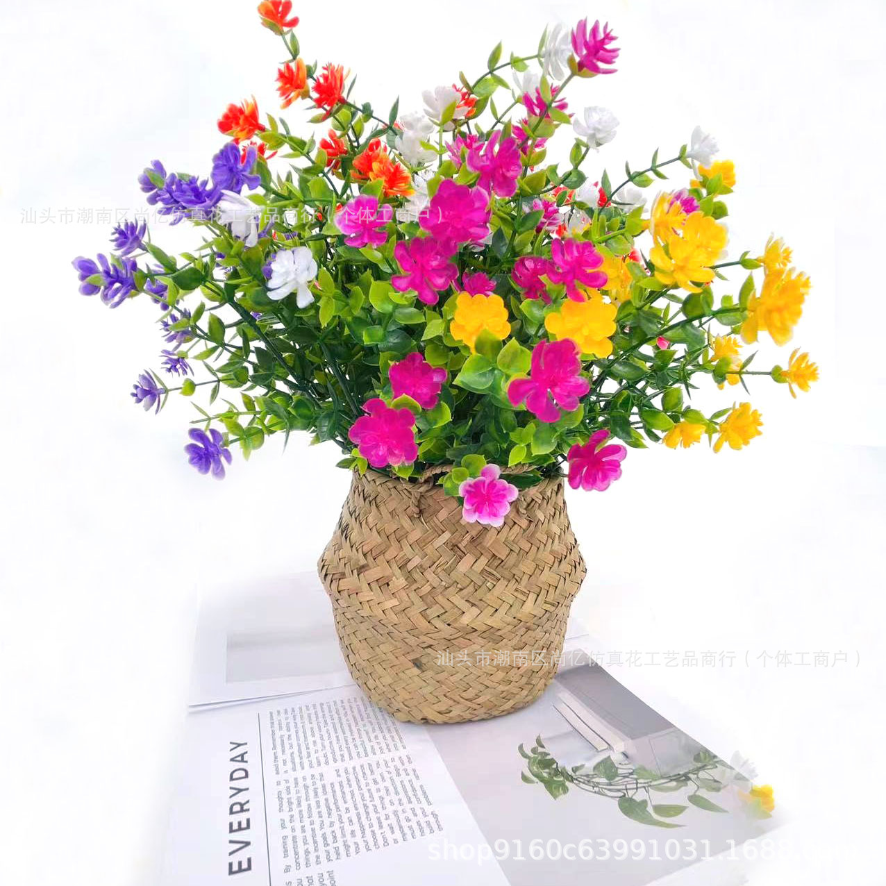 7 flores de plástico de camellia yucari rosa artificial mano de flores ramo de decoración para el hogar lote de flores de simulación ramo