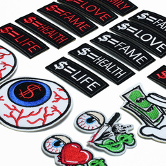 麗的美元系列布貼卡通翅膀飛行招財美金背膠刺繡服裝繡花貼