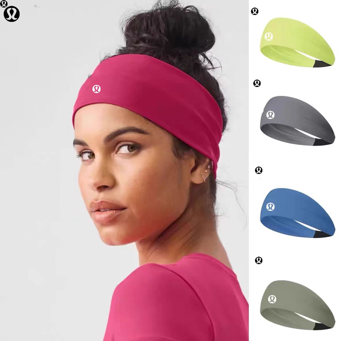 Lulu's new sports headband for men and women, sweat-absorbing yoga and fitness headband, antiperspirant band, headband, running sweat-wicking headband.