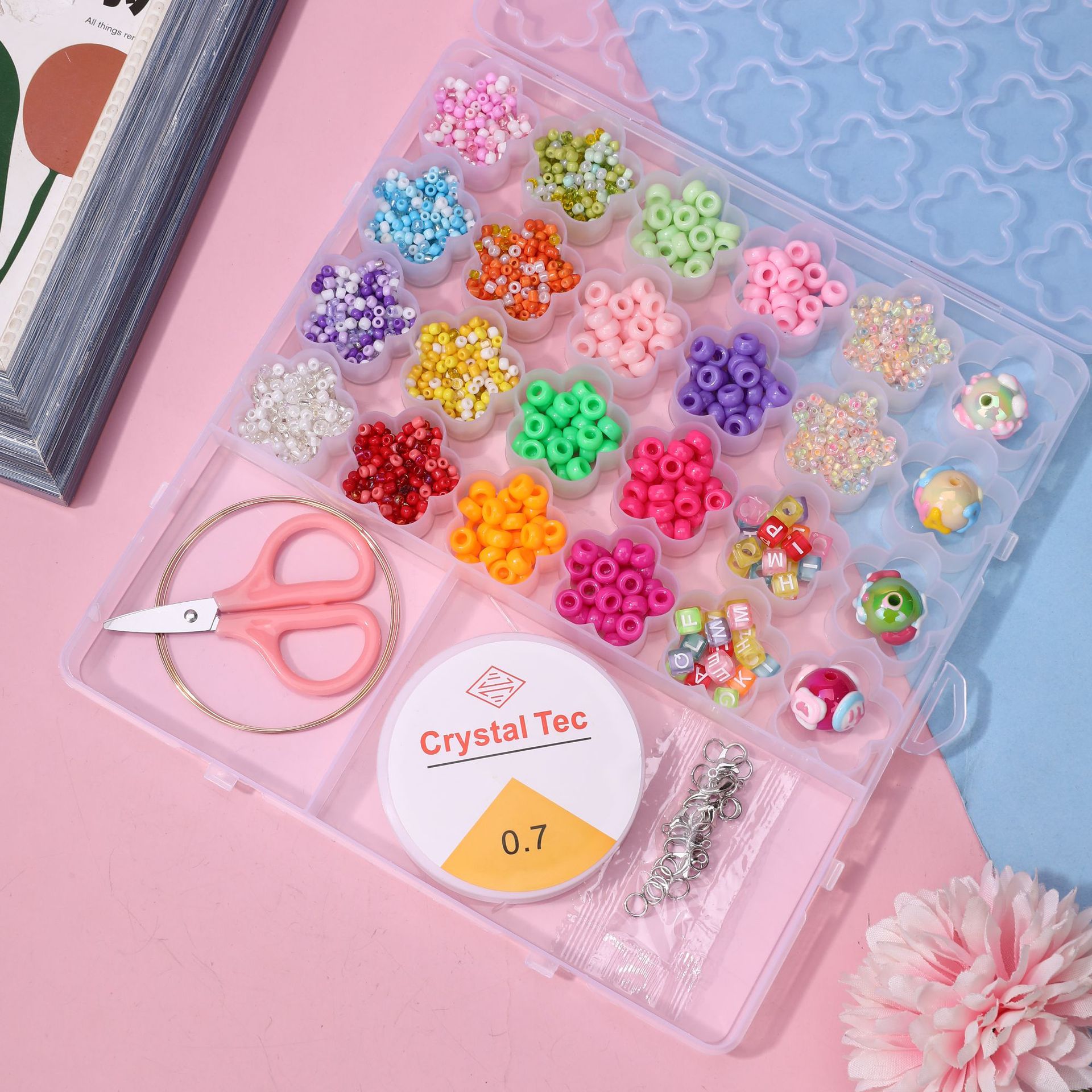 Fabricantes de cuentas de arroz de vidrio DIY en stock nuevas chicas hechas a mano con cuentas de juguetes de puzzle pulseras cuentas al por mayor