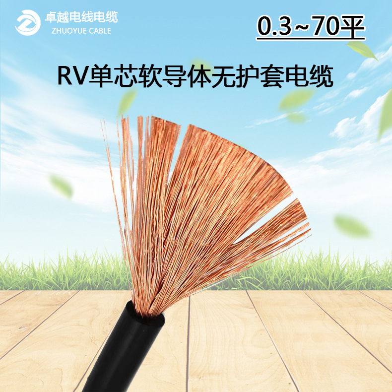 国标电线RV/BVR 1/1.5 灯饰照明连接用电线  家装用软线 铜芯足米