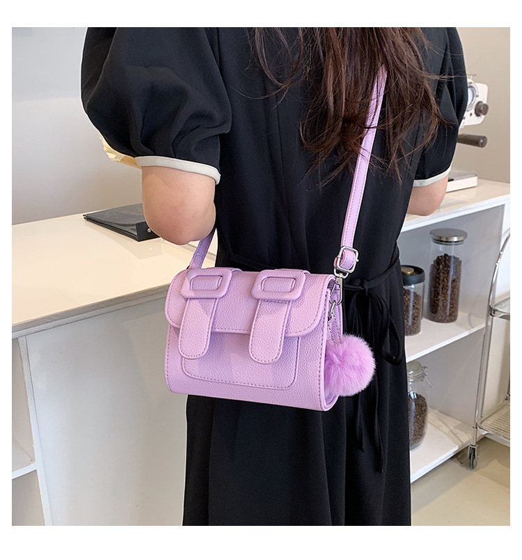 2022 Summer New Style Solid Color Crossbody Small Square Bag display picture 2