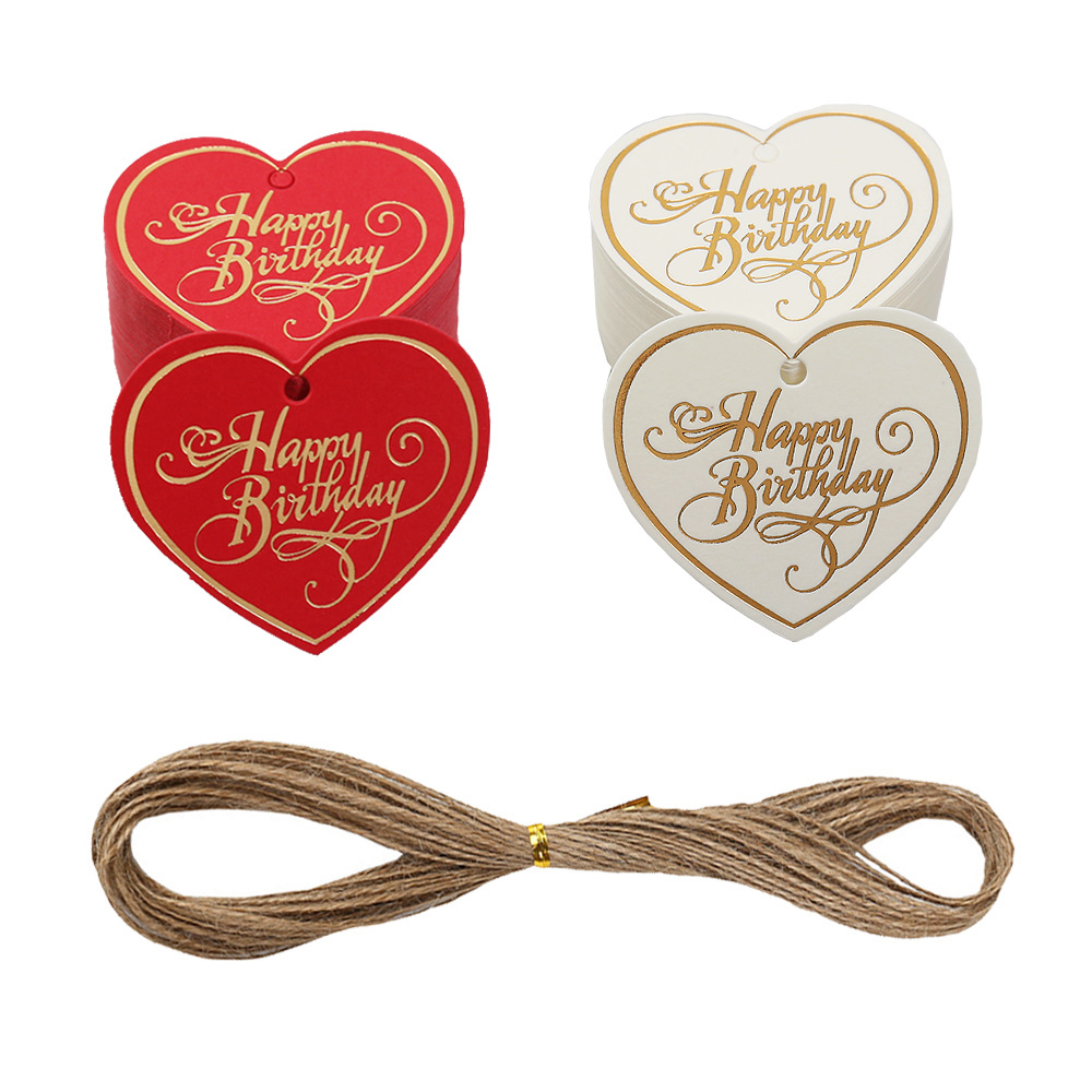 生日快乐卡片套装亚马逊跨境货源礼品挂牌Happy birthday烫金吊牌