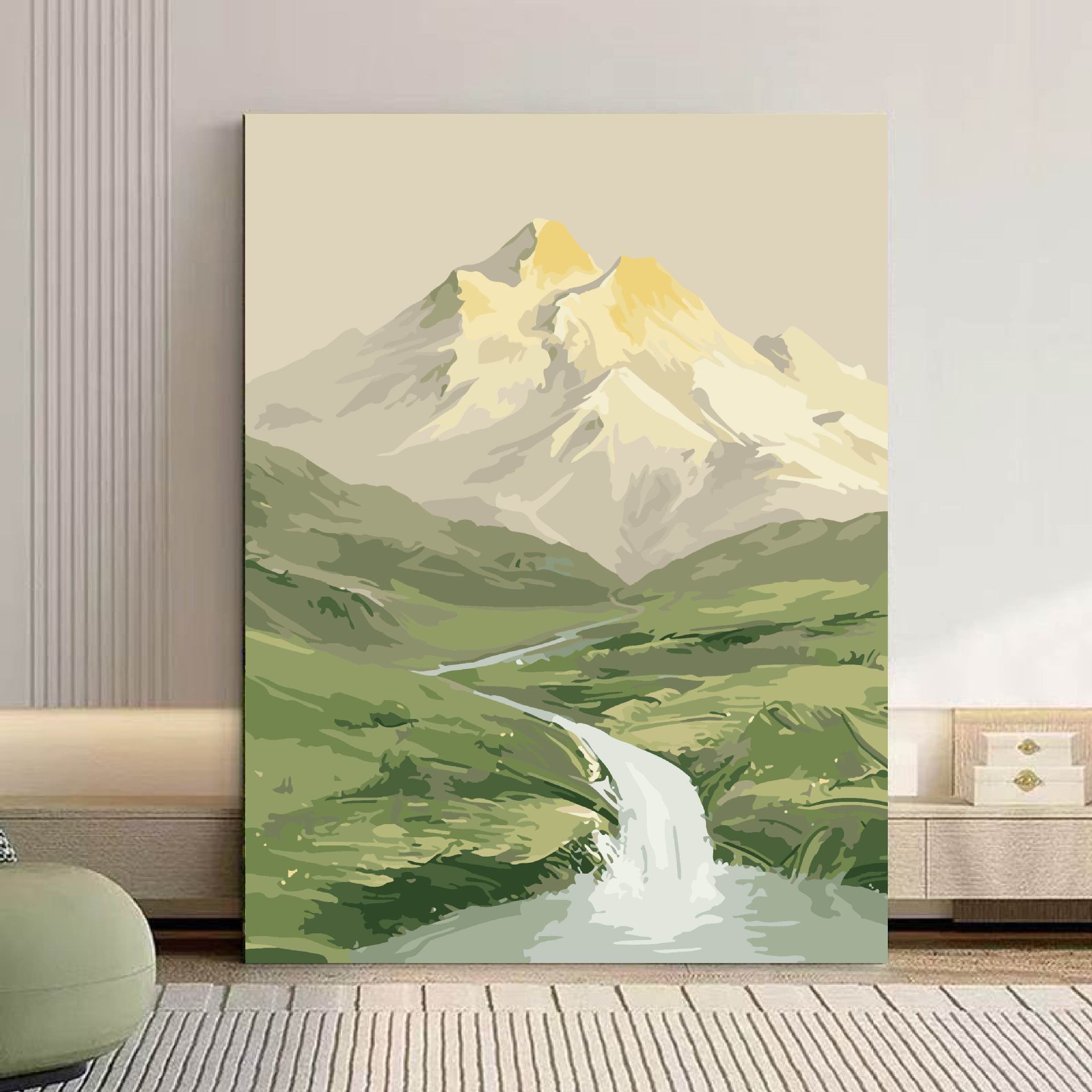 Sunshine Jinshan paisaje didiy pintura al óleo digital relleno de color sala de estar comedor de gran tamaño pintura a mano