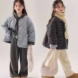 童装冬装女童棉衣外套2025儿童两面穿棉服大衣新款中大童轻薄洋气