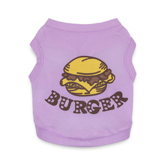 Pet Clothes Dog Apparel Purple Printed Burger Vest Pet Costume Teddy Dog Clothing Spring/Summer