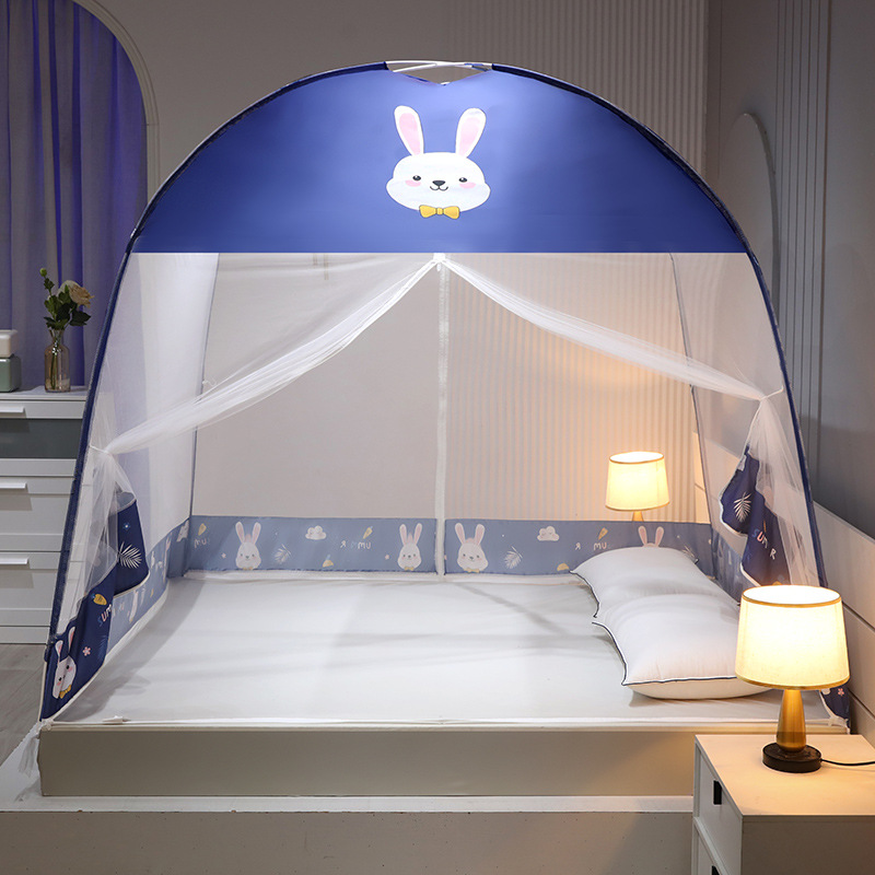 Nuevo tipo de mosquiteros de moquiteros no instalados a prueba de polvo, dormitorio plegable doméstico dormitorio infantil, máscara antimosquiteros de doble persona