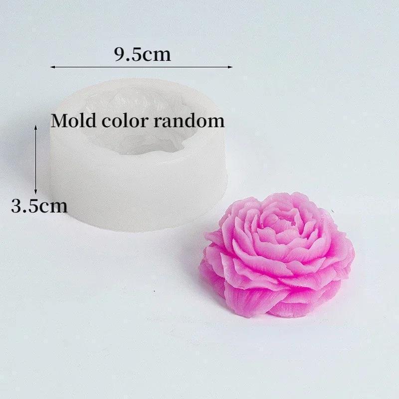 Extra Large Flower Peony Candle Silicone Mold 3D Plant Molde de silicona