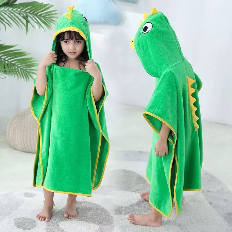 Corea del Sur bebé ins niños Toalla de baño capa de algodón puro absorbente Albornoz lindo dibujos animados casa playa Toalla de baño