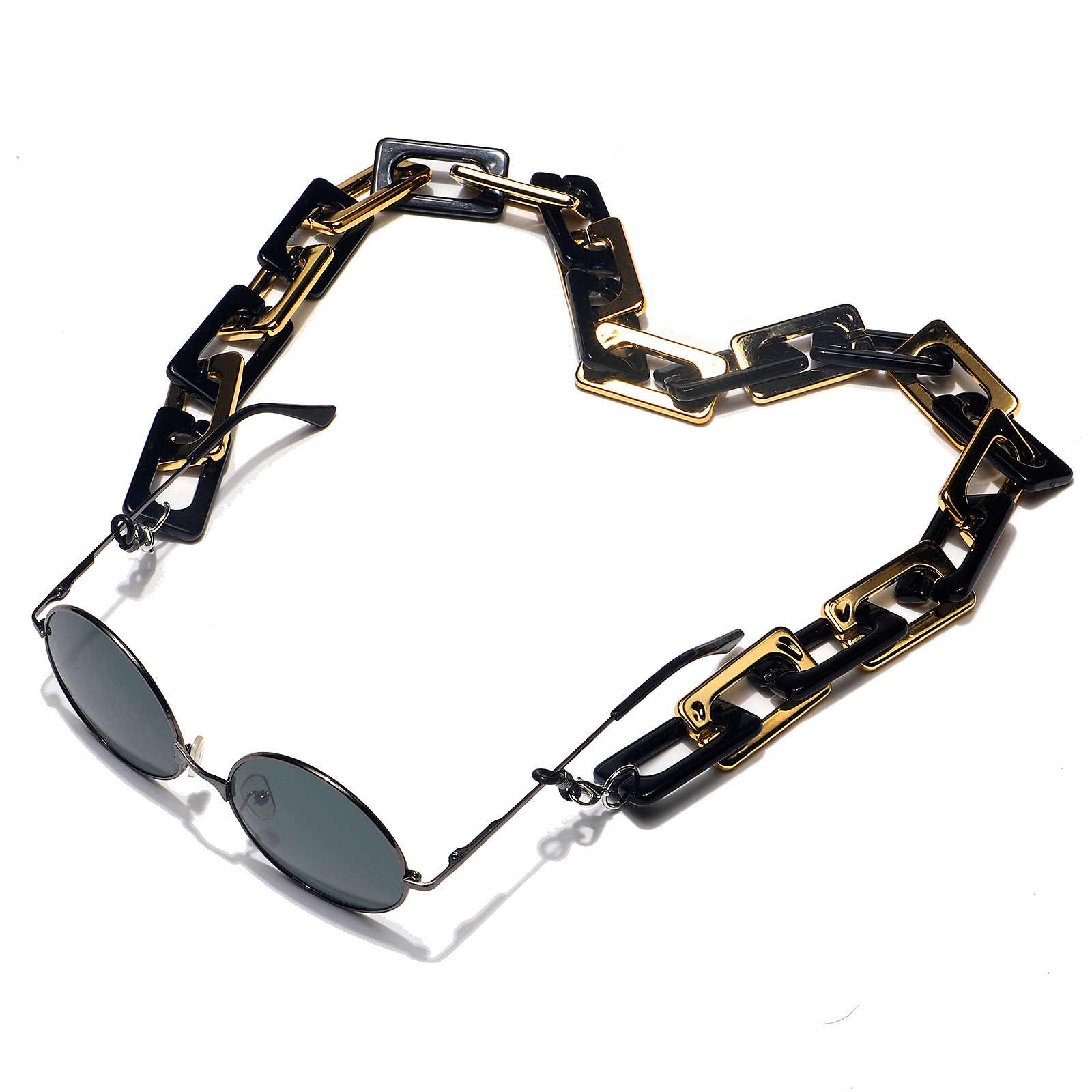 30g Weight Plastic Material Gold, Silver, Black Color Simple Fashion Plastic Acetate Leopard Pattern Glasses Chain 10
