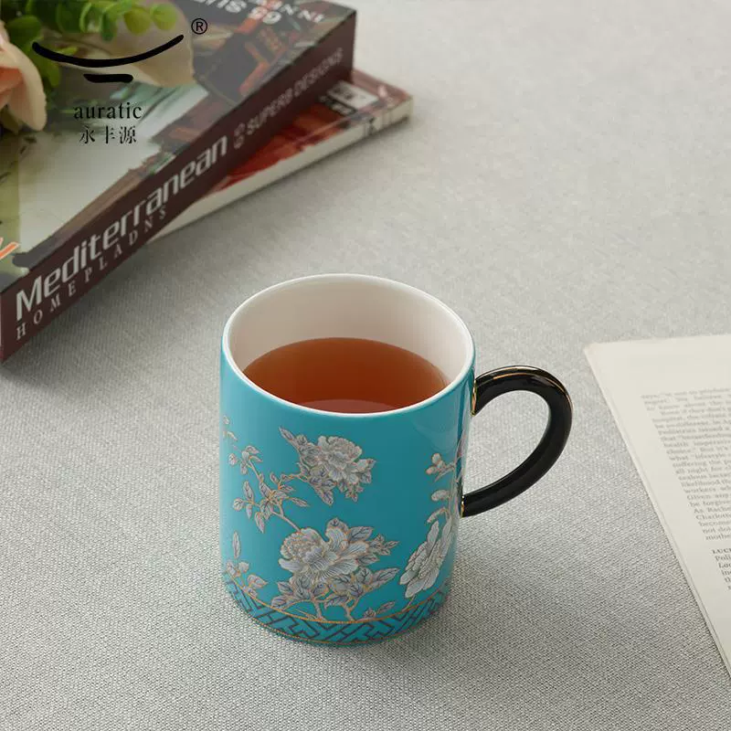 [Оптовая продажа Yongfengyuan] [Консультация по groepsовая покупка] Чашка Yongfengyuan Ink Peony Mug 350ml керамическая