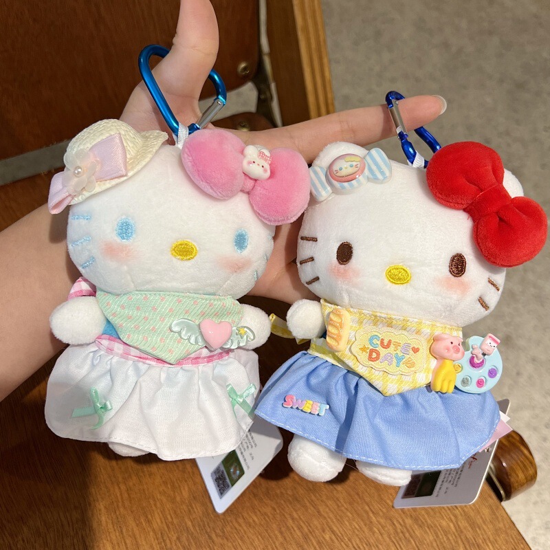 正版HelloKitty毛绒钥匙扣多姿多彩可爱百变穿搭猫猫玩偶包包挂件|undefined