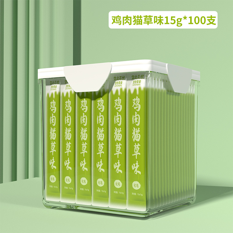 100 tiras de gato FCL Snacks para gatos Aceite de pescado genuino, pollo, engorde, nutrición, hidratación, alimento básico para gatitos enlatados