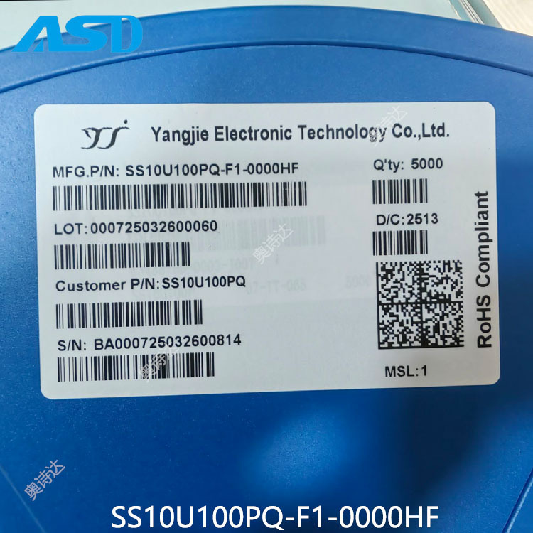 SS10U100PQ-F1-0000HF YANGJIE/扬杰 TO-277 肖特基二极管