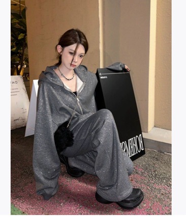 高级感显瘦运动套装女春秋季学生宽松韩版时尚炸街卫衣休闲两件套