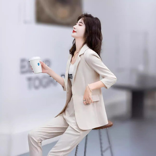 Suit Jacket Women's Spring and Summer New Fashion Elegant chubby girl Business Wear Casual Internet Celebrity Suit suit 8019