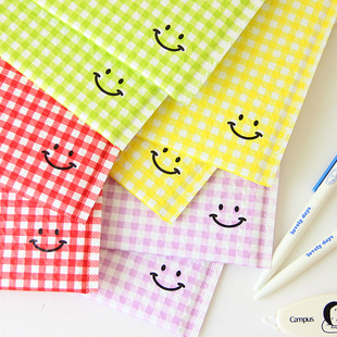 ins Style Cute Smiley Face Color Plaid Express Bag Envelope Bag Clothing Packaging Bag Shockproof Bubble Bag