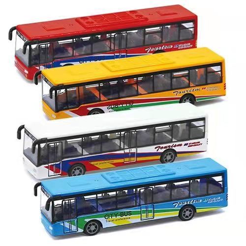 Children's bus alloy car model light music back Force single-layer double-Section bus children's toy car wholesale Children's bus alloy car model light music back Force single-layer double-Section bus children's toy car wholesale