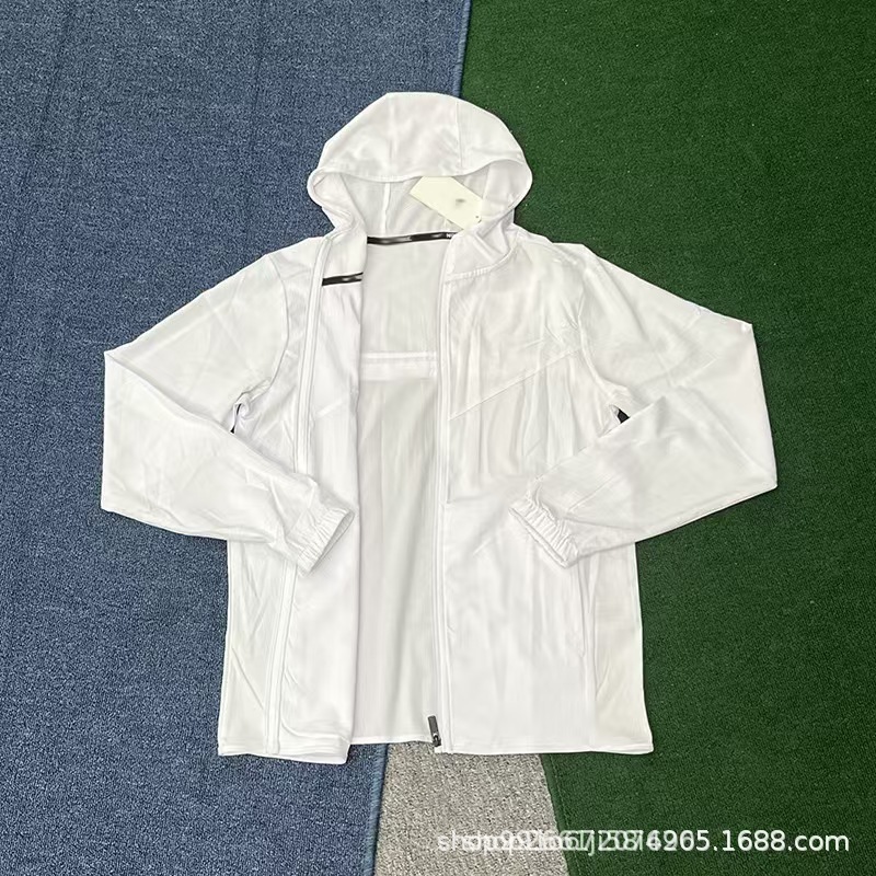 Generic Windbreaker Jacket Hooded White