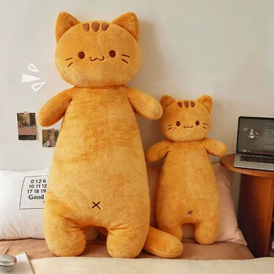 Butter Orange Cat Long Pillow Cute Cat Plush Toy for Sleeping, Home Cushion, Comforting Stuffed Animal (Oyuncaq yastıqlar) - buttercat-pillow-60cm018kg