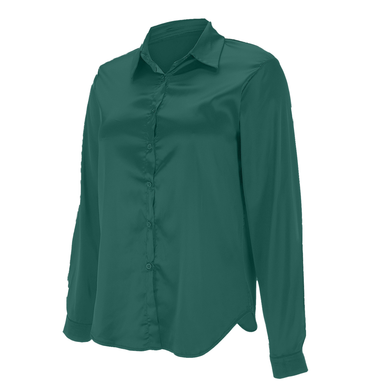 Popular Item On 's European And American Independent Sites: Women's Pullover V-neck Solid Color Elegant Satin_ecoleips.com