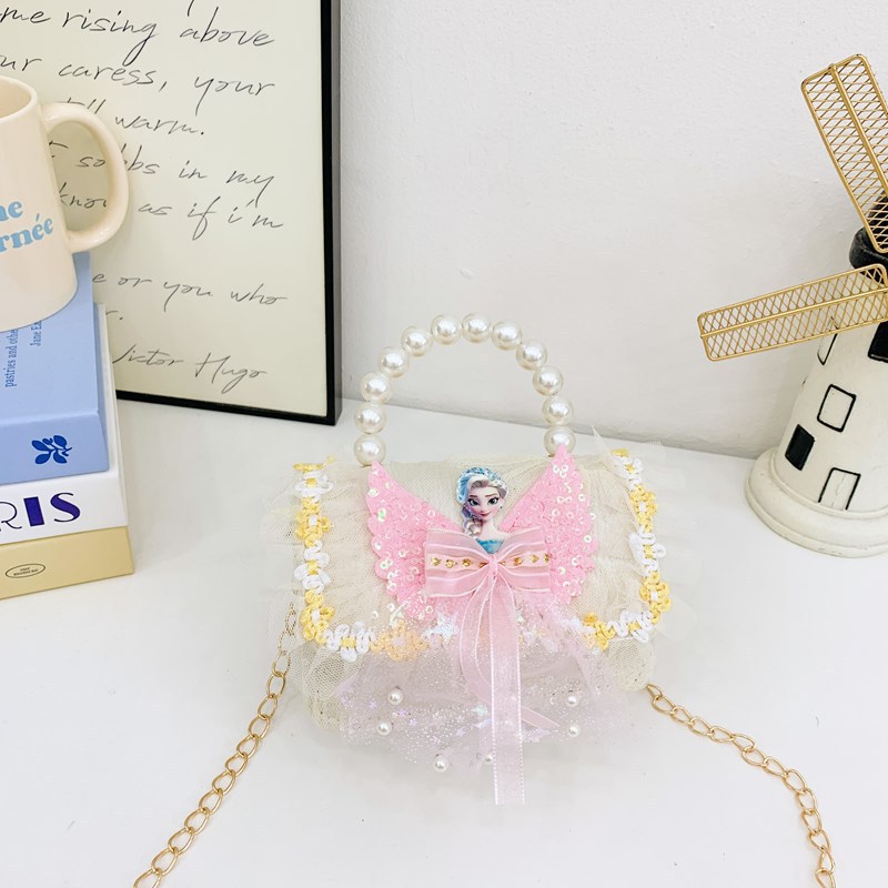 Nuevo comercio exterior pequeña fragancia niñas hombro mochila de moda perla arco bolsos de niños bolsos de cambio de dibujos animados